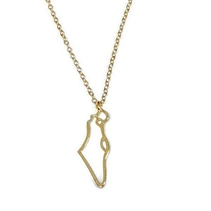 Karte von Israel, Umriss Zarte Charme Anhänger, Jüdischer Charme, Israel Karte Halskette, Gold Heiliges Land Israelischen Schmuck, Geschenk für sie