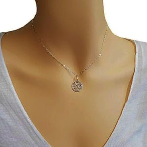 Shema Israel Necklace for Women, Shma Yisrael Sterling Silver Round Pendant, Jewish Blessing, Hebrew Prayer, Kabbalah jewelry, Gift for Her