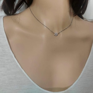 Naszyjnik choker z gwiazdą Dawida dla kobiet, srebrny urok Magen David, mała żydowska gwiazda, wysadzana kryształami cyrkonii Zc, biżuteria z Izraela