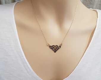 Triangle Necklace, Gold Triable Interwoven Triangle Pendant, Geometric Boho Jewelry for Women, Gold filled Dainty Jewelry, Gift for Her