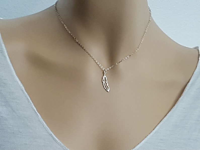 Delicate Jewelry Tiny Feather Necklace By TALYA Minimalist Women Jewelry Small Feather Charm Sterling Silver Pendant Everyday Necklace