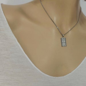 Shema Israel Necklace, Shma Yisrael  Silver Square Engraved Bar Pendant, Bible Blessing, Hebrew Jewish Prayer, Kabbalah jewelry