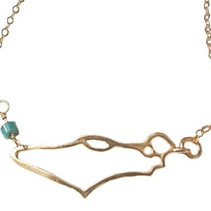 Bracelet carte d'Israël, pendentif carte d'Israël, bijoux contour d'Israël champ d'or, breloque perle turquoise, cadeau juif israélien Judaica pour elle