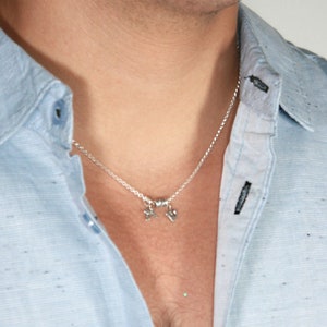 Hebrew Name Necklace for Men – Personalized Sterling Silver Hebrew Letters Necklace, Custom Jewish Jewelry, Name Pendant, Gift for Him