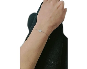 Davidsstjärnans berlockarmband, Davidsstjärnans litet hänge, judiska stjärnsmycken, silver CZ Magen David, kabbalasmycken