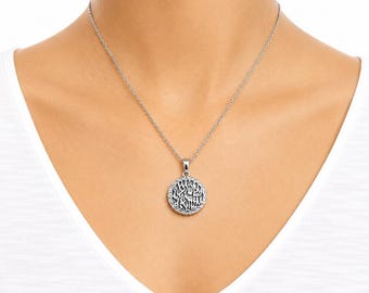 Sterling Silver Shema Israel Pendant Necklace, Jewish Prayer, Women Kabbalah Jewelry, Gift for Her