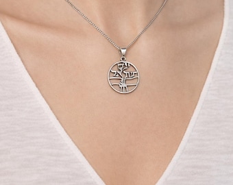 Am Israel Chai Necklace with Star of David Pendant - Jewish Jewelry, Support for Israel , Hebrew Pendant Silver Necklace for women