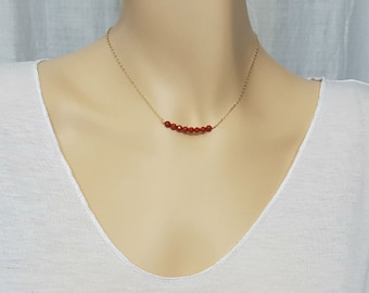 Red Coral Necklace, Coral Necklace, Tiny Coral Necklace, Gold Coral Necklace, Coral jewelry, Red Coral, Red Coral Bead Necklace, Teen age