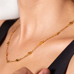 Gold sun chain necklace, Boho minimal necklace,  Adjustable necklace, Layering necklaces, Choker for women