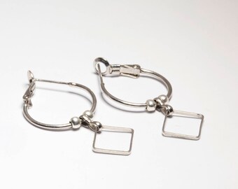 Geometric earrings | Minimalist earrings | Boho | Sterling silver | Hoop earrings