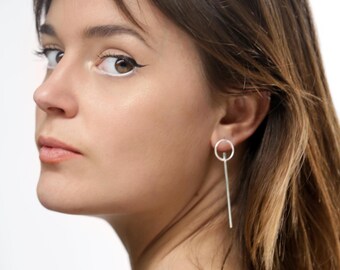 Sterling Silber Ohrringe: Minimalistischer handgemachter Schmuck