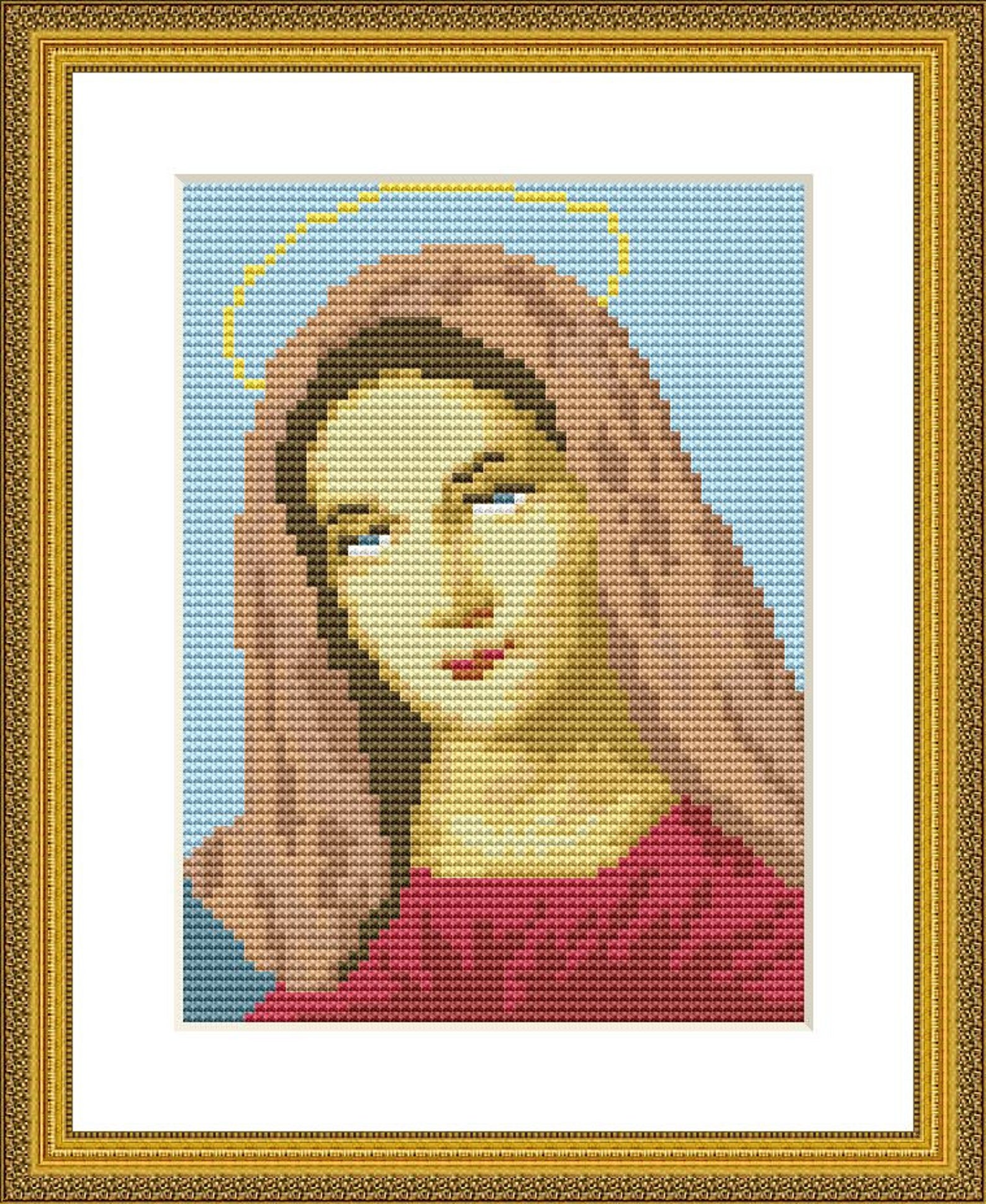 Cross stitch pattern catholic Virgin Marypray printable Etsy
