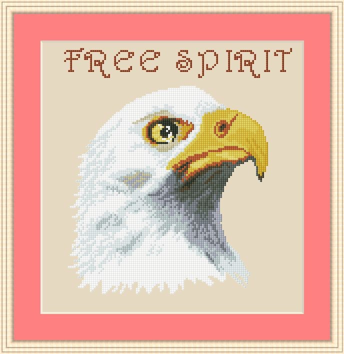 Cross stitch pattern Bald Eagle free spirit PDF printable Etsy