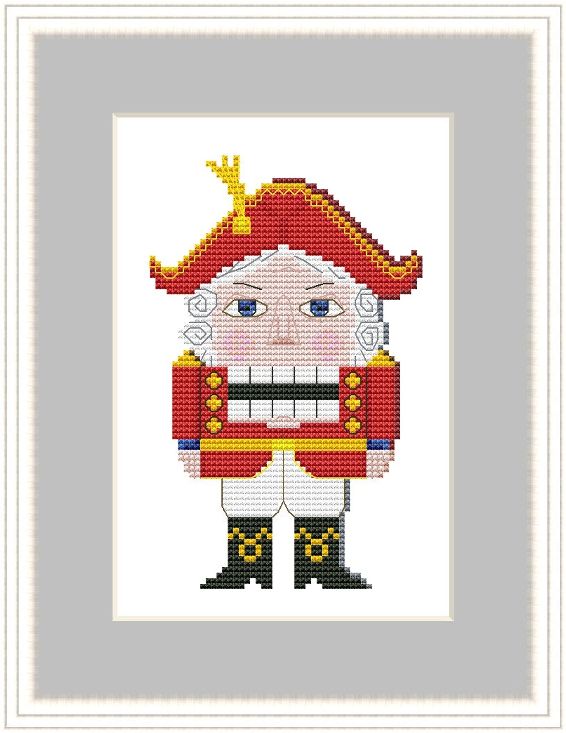 Christmas Nutcracker cross stitch pattern PDF modern Etsy