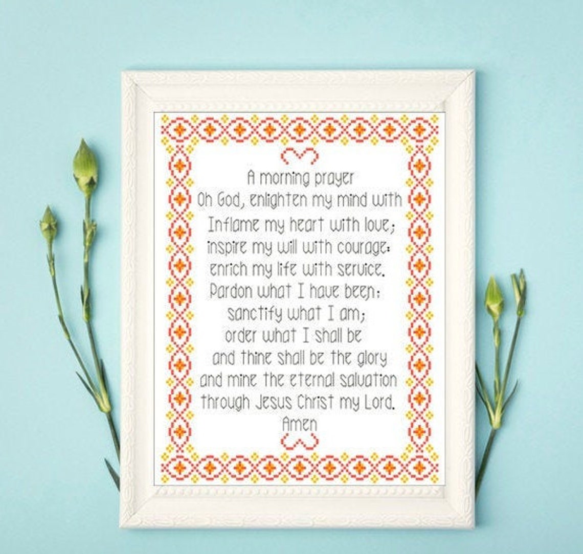 A morning Prayer cross stitch pattern PDF instant download Etsy