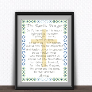The Lord's Prayer Counted cross stitch pattern PDF file,  instant download, printable modern pattern