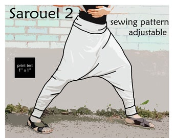 PDF sewing pattern sarouel yoga pants 2