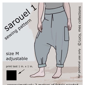 PDF sewing pattern sarouel yoga pants 1