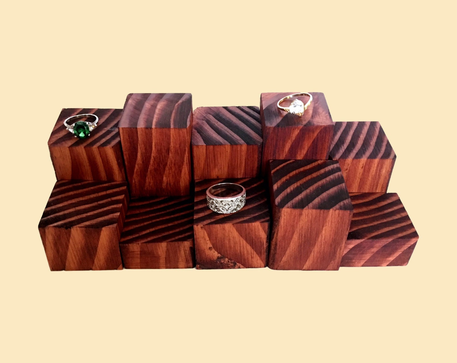 Ring Display Riser / Solid Wood Jewelry Display /mini Wooden Etsy
