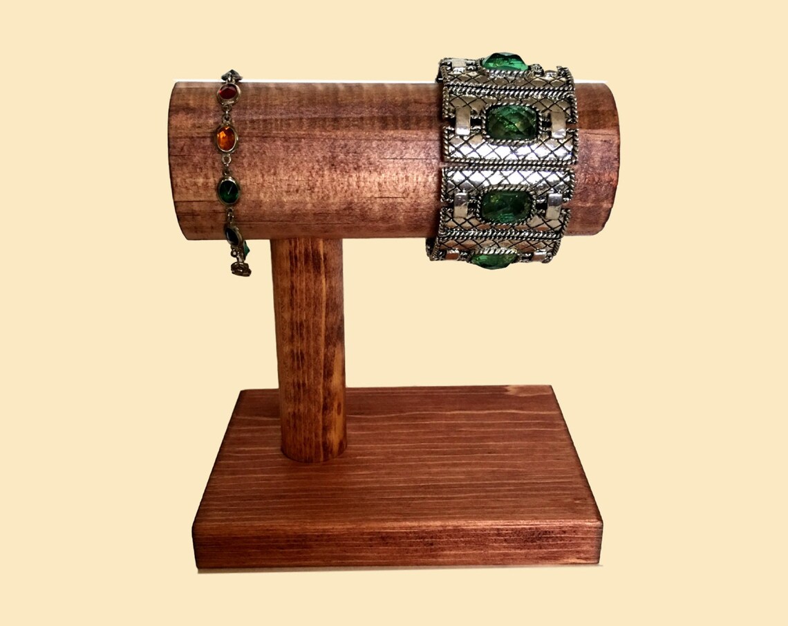 Bracelet Display Stand / Bracelet Holder / Wood Tbar Jewelry Etsy