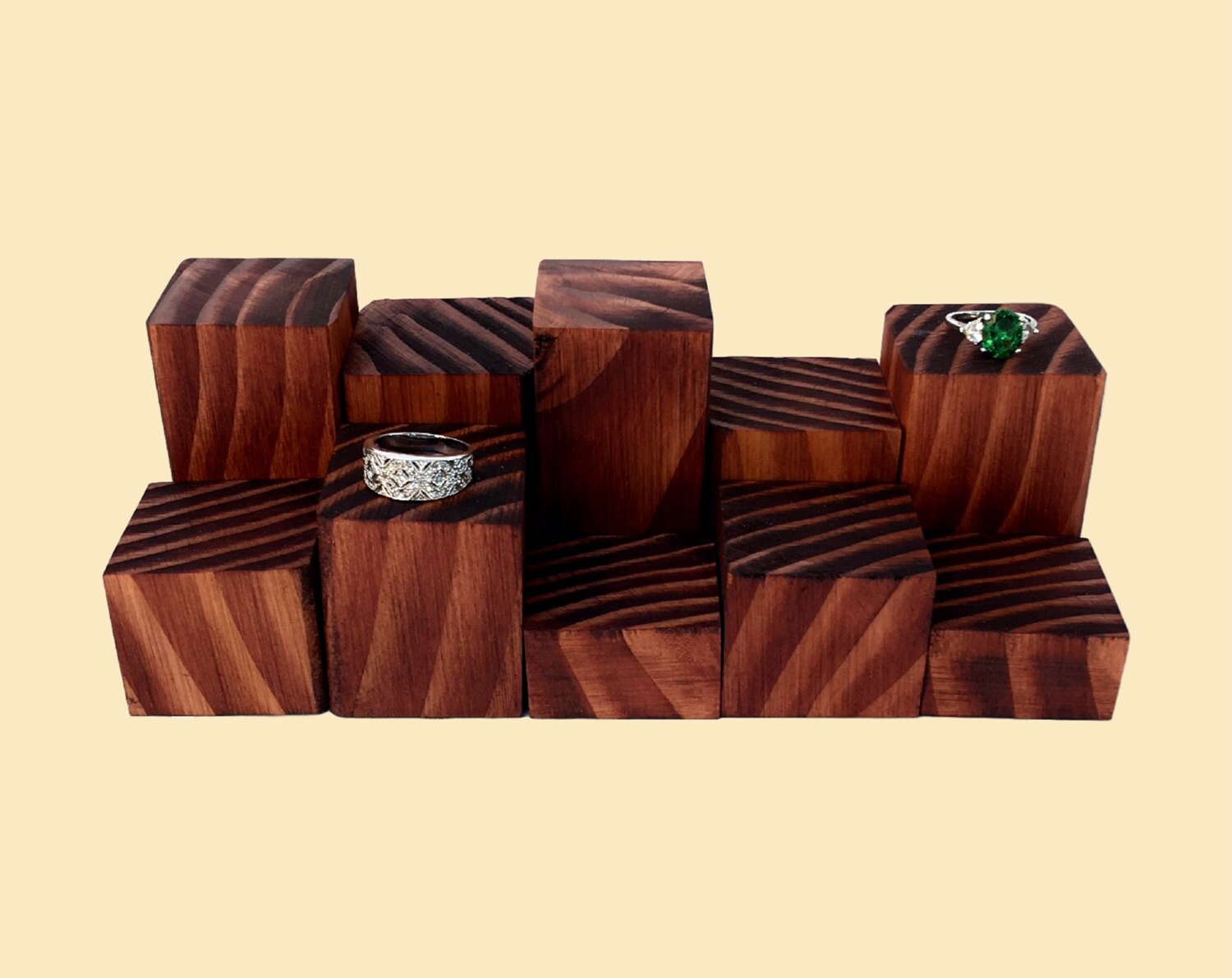 Ring Display Riser / Solid Wood Jewelry Display /mini Wooden Etsy