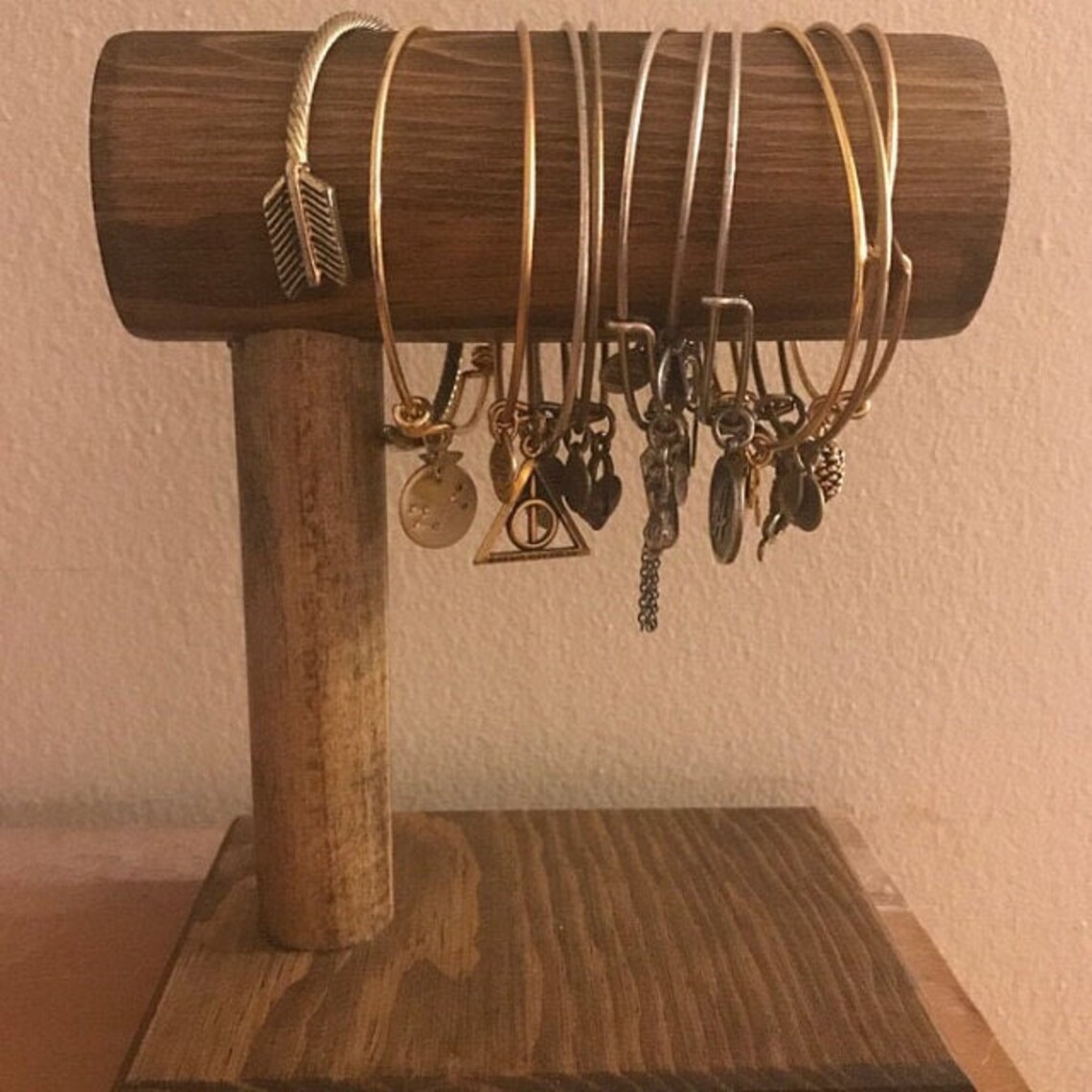 Bracelet Display Stand / Bracelet Holder / Wood Tbar Jewelry Etsy