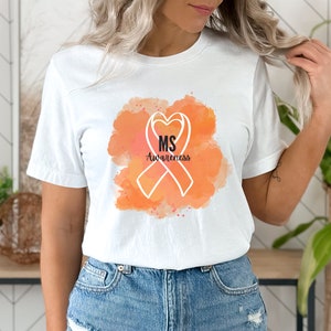 Camicia per sclerosi multipla, Camicia di supporto per la consapevolezza della MS, T-shirt MS, Regalo per sclerosi multipla, Camicia a nastro arancione, MS Warrior, camicia da passeggio ms