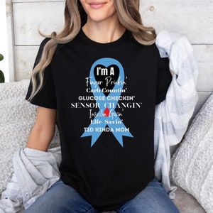 Maglietta per mamme diabetiche Consapevolezza del diabete Tipo 1D Mamma di un diabetico Supporto per il diabete Maglietta per mamme diabetiche T1D Maglietta per guerriera T1D Regalo per il diversario