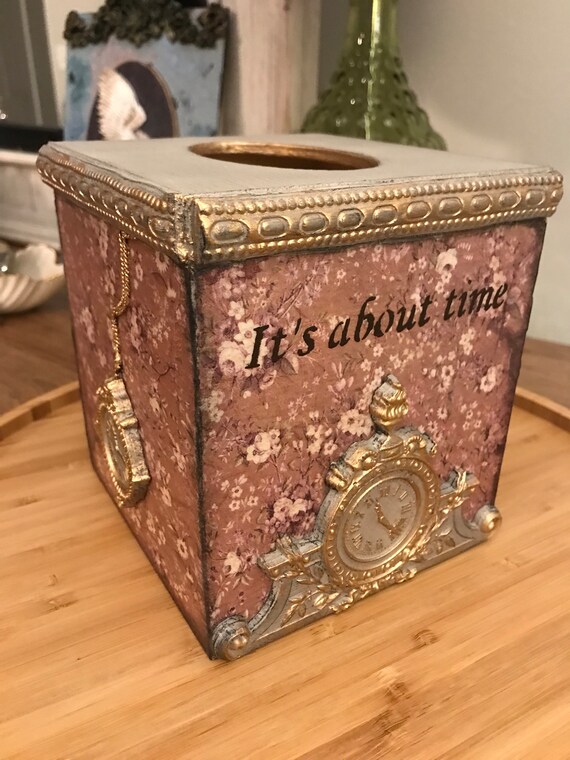 Vintage Clocks Tissue Box Cover Etsy