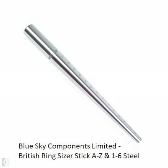 UK British Finger Ring Sizer Stick Metal All UK Sizes A-Z & 1-6 290mm -   Israel