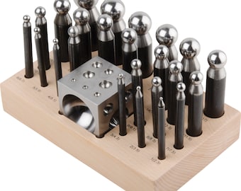 25 pc Doming Block and Punch Set made of Steel Dapping In Stock FREE P&P