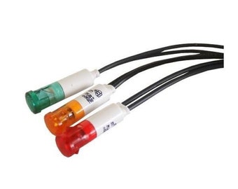 9mm 240v Mains Red Neon Indicator With 200mm Leads Fast Easy Fit, Comes in One 3 Colour Options