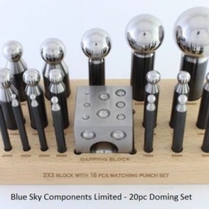 Doming Set 20PC 3-38mm Standard & Jumbo Punch Set Jewellers Doming Set Steel