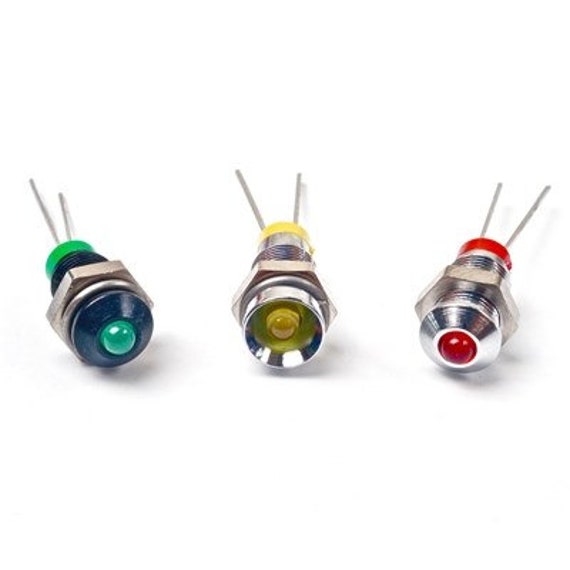 9mm 240v Mains Amber Neon Indicator With 200mm Leads