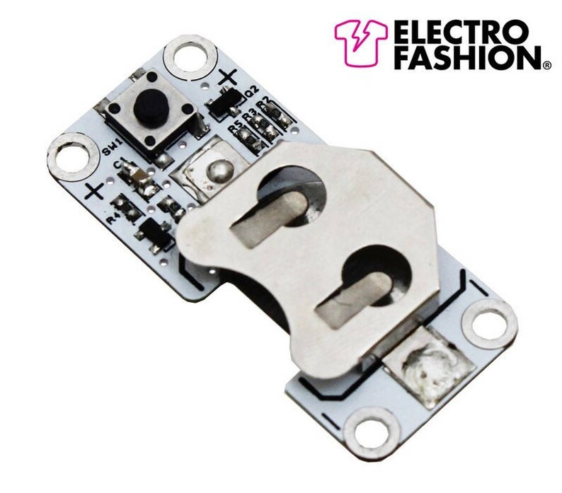 Electro-Fashion, Latching Switch Coin Cell Holder Sewable Electronics e textiles e-textiles image 1