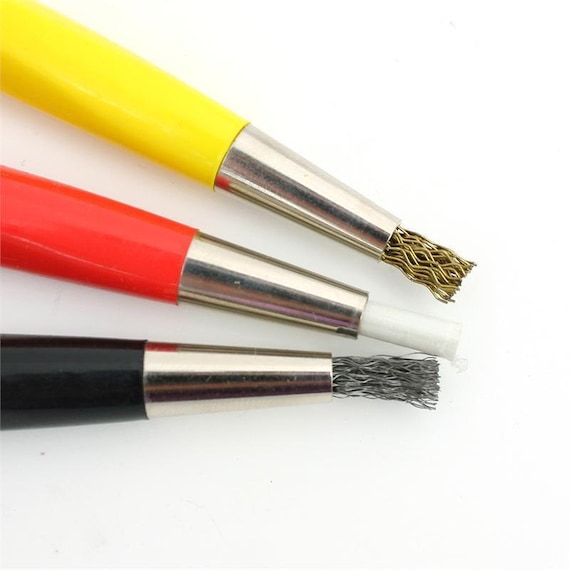 Set X 3 Brass Steel Fiberglass Scratch Brush Pen Pencil Removes Rust  Scratches -  Canada