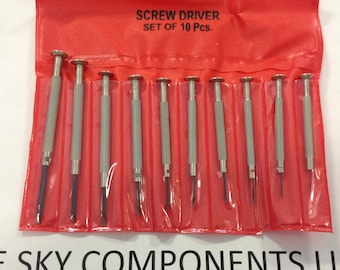 Jewellers Screwdrivers Watchmakers Screwdrivers Set of 10 Precision Flat