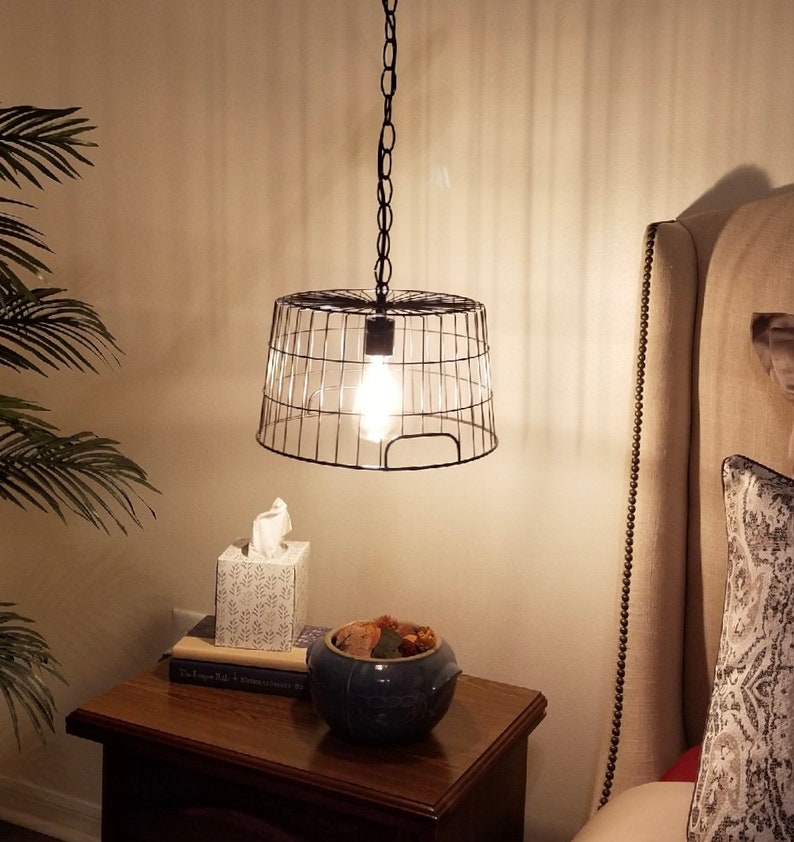 Wire Basket Chandelier Etsy