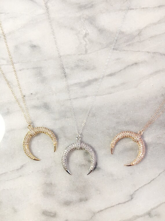 rose gold horn necklace