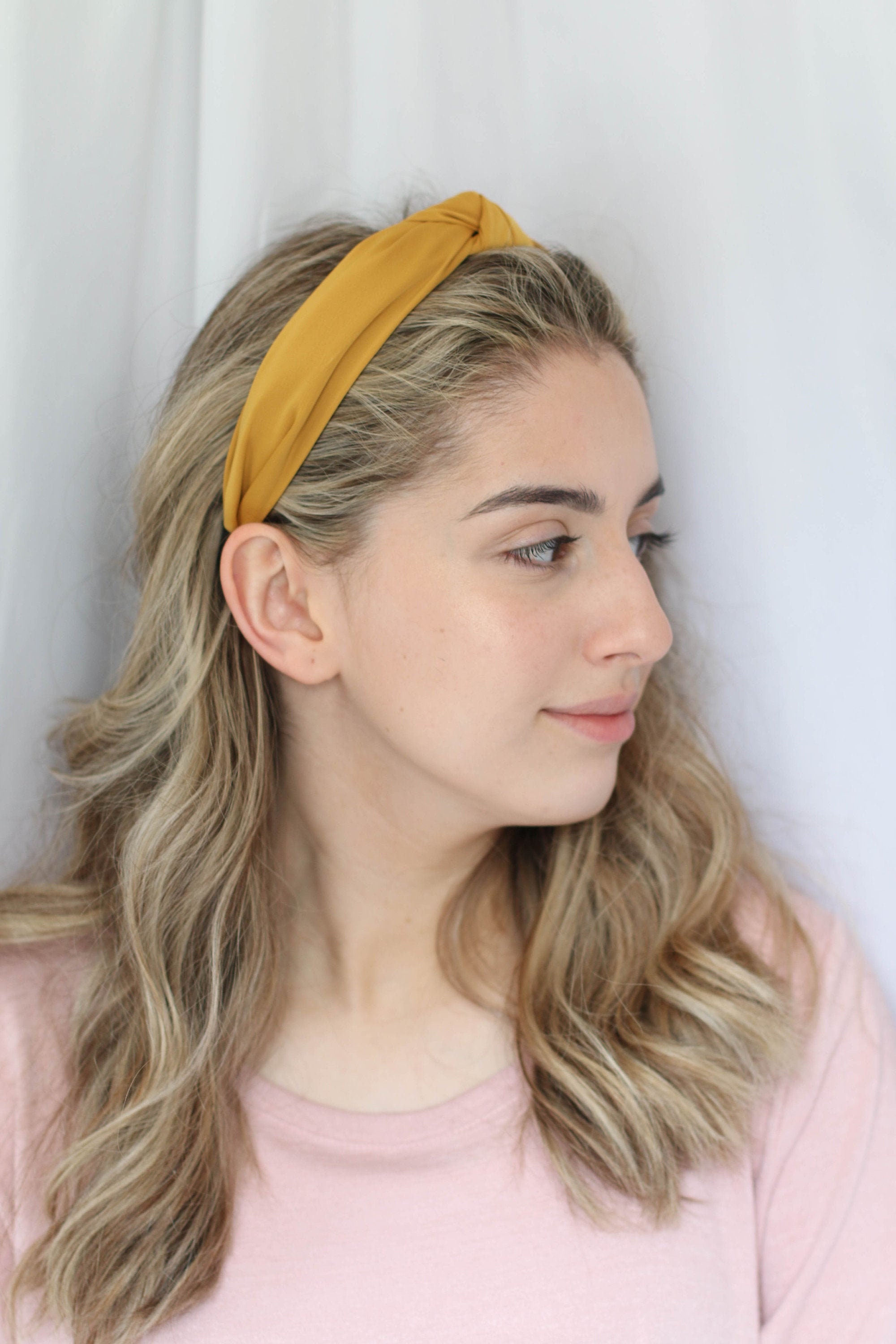 Mustard Yellow Headband Top Knot Headband Designer Etsy