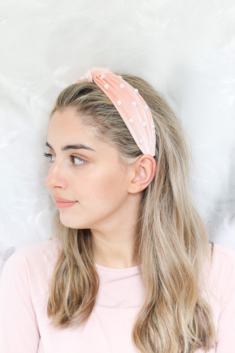 blush pearl headband