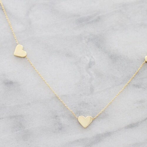 Three Heart Necklace Rose Gold Heart 