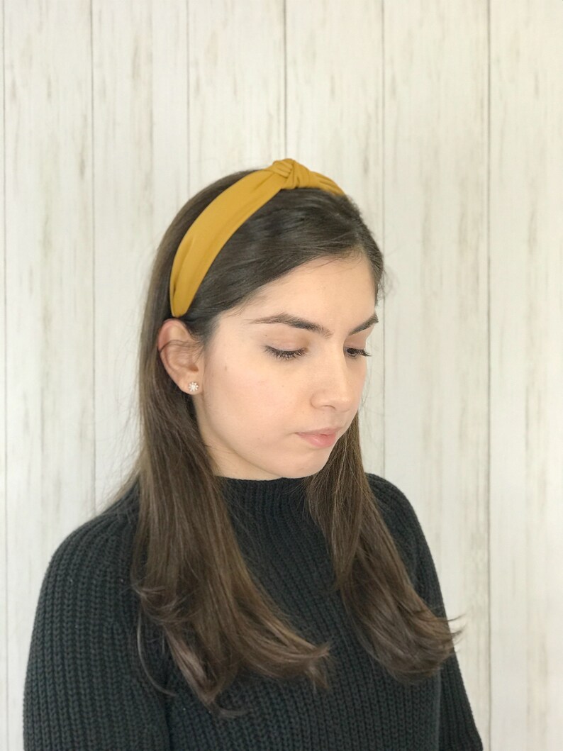 Mustard Yellow Headband Top Knot Headband Designer Etsy