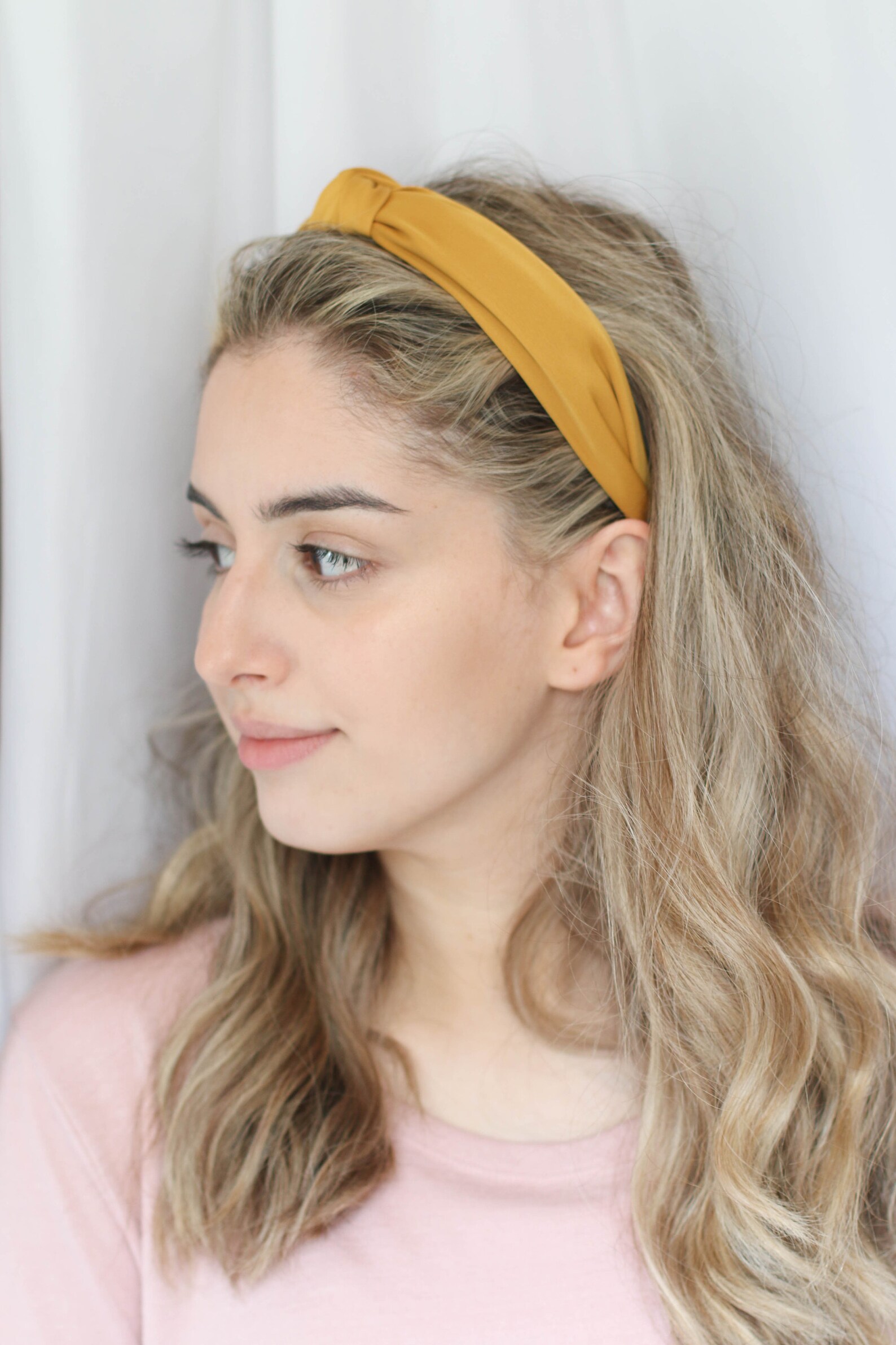 Mustard Yellow Headband Top Knot Headband Designer Etsy