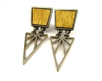 Wood and steel earrings, Women's jewellery