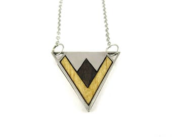 Triangular stainless steel necklace - Gometrical necklace - Gift for women