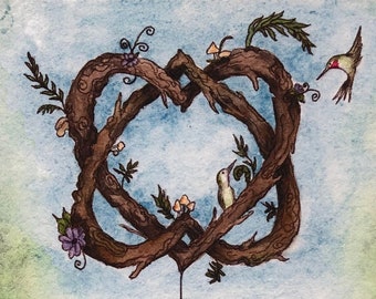 Mi alma gemela (Mo Anamchara) - Lámina artística celta de San Valentín - Gaélico, Ogham, Amor, Nudo celta