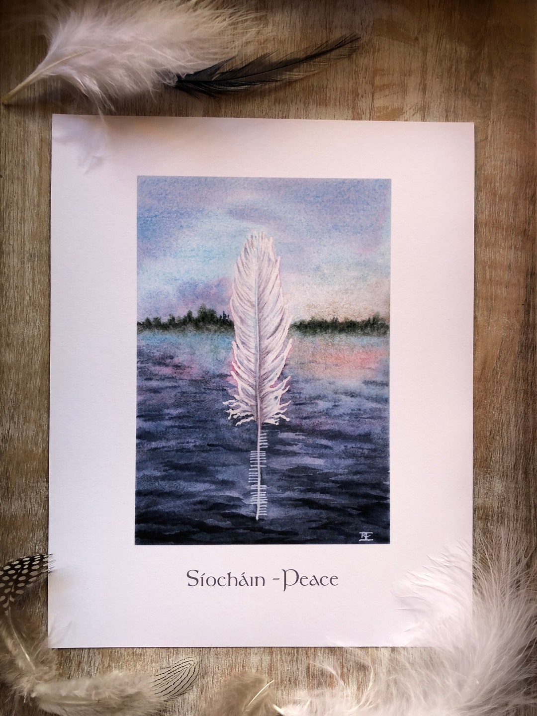 Peace Feathers With Ogham Writing Gaelic Celtic Art Fine Art Print Etsy
