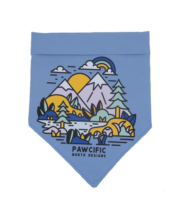 Rainbow Mountains light Blue Dog Bandana Etsy