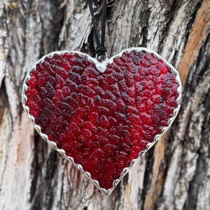 Stained Glass Red Heart Suncatcher Handmade Love Gifts Birthday Valentines Day MADE TO ORDER